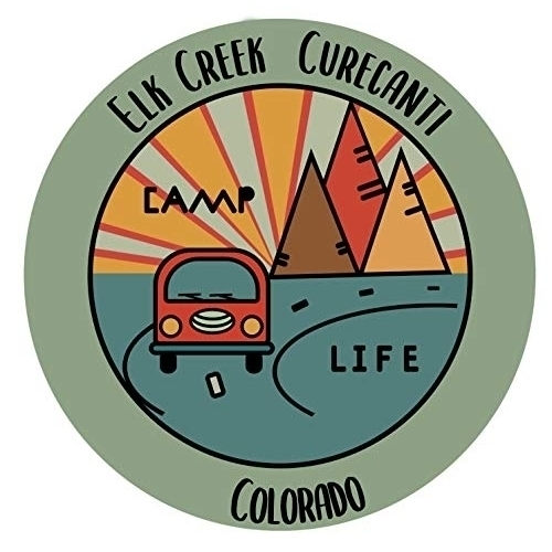 Elk Creek Curecanti Colorado Souvenir Decorative Stickers (Choose Theme And Size) - Single Unit, 6-Inch, Camp Life