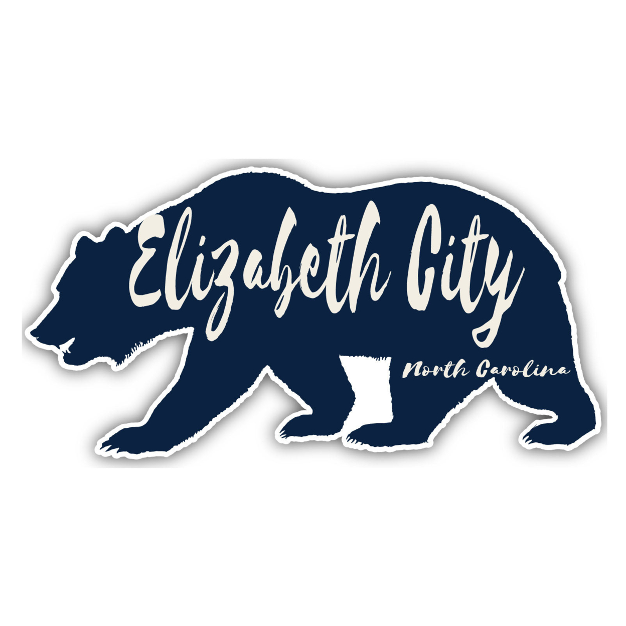 Elizabeth City North Carolina Souvenir Decorative Stickers (Choose Theme And Size) - Single Unit, 2-Inch, Bear