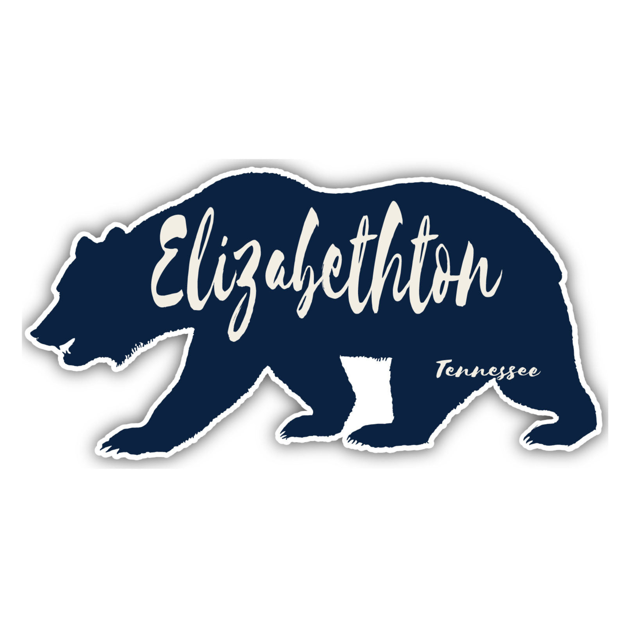 Elizabethton Tennessee Souvenir Decorative Stickers (Choose Theme And Size) - Single Unit, 12-Inch, Bear