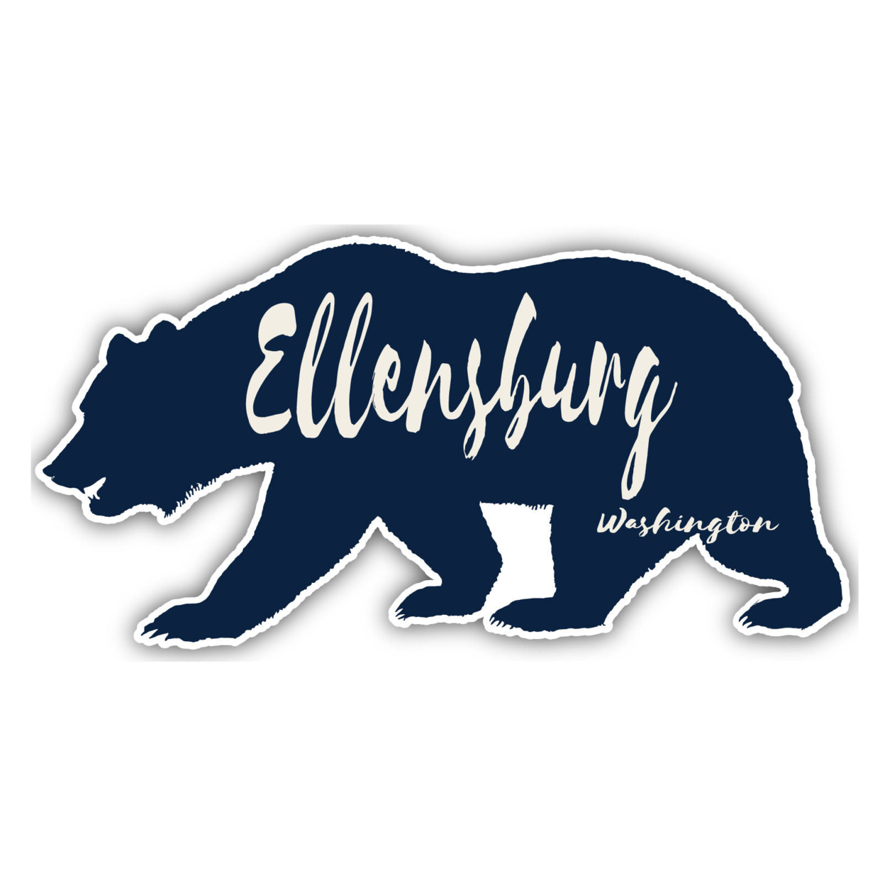 Ellensburg Washington Souvenir Decorative Stickers (Choose Theme And Size) - 4-Pack, 10-Inch, Bear