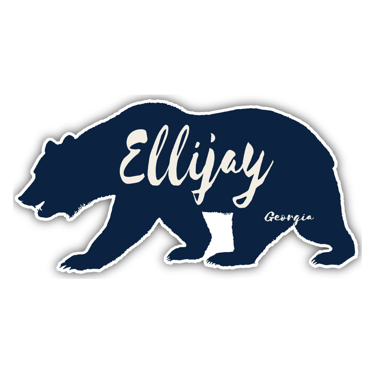 Ellijay Georgia Souvenir Decorative Stickers (Choose Theme And Size) - Single Unit, 10-Inch, Bear
