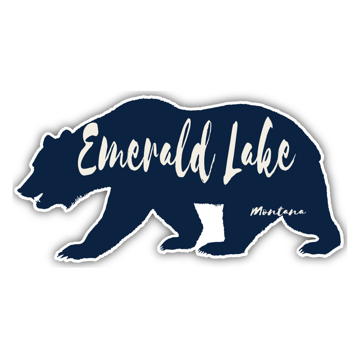 Emerald Lake Montana Souvenir Decorative Stickers (Choose Theme And Size) - Single Unit, 12-Inch, Bear