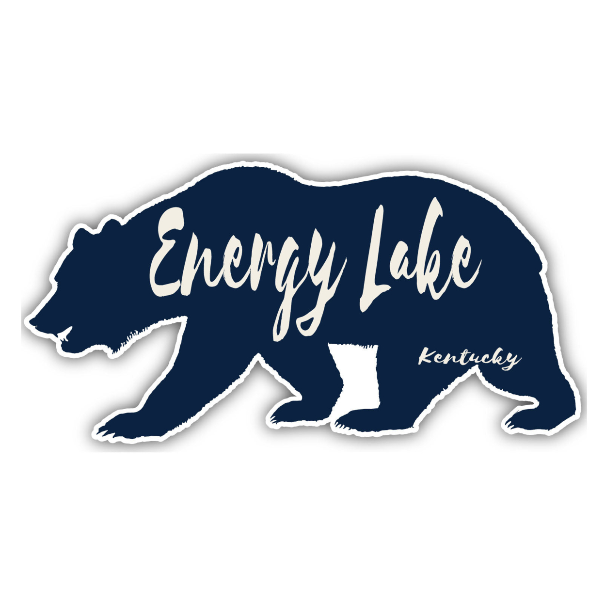 Energy Lake Kentucky Souvenir Decorative Stickers (Choose Theme And Size) - 4-Pack, 8-Inch, Bear