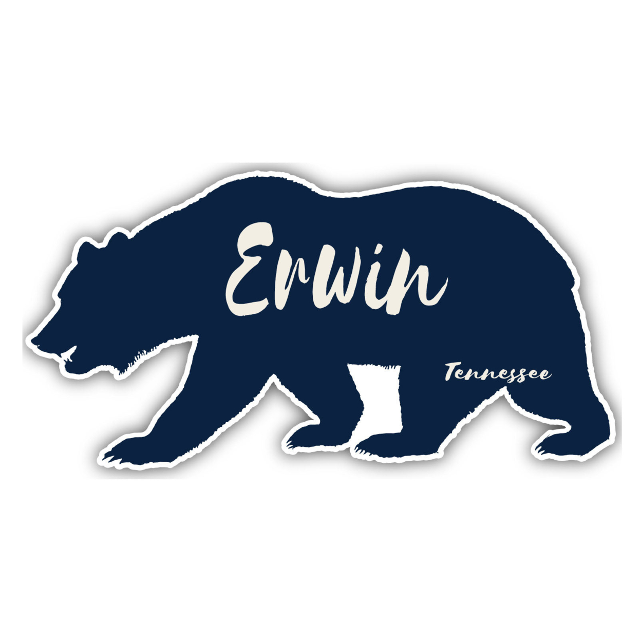 Erwin Tennessee Souvenir Decorative Stickers (Choose Theme And Size) - Single Unit, 10-Inch, Bear