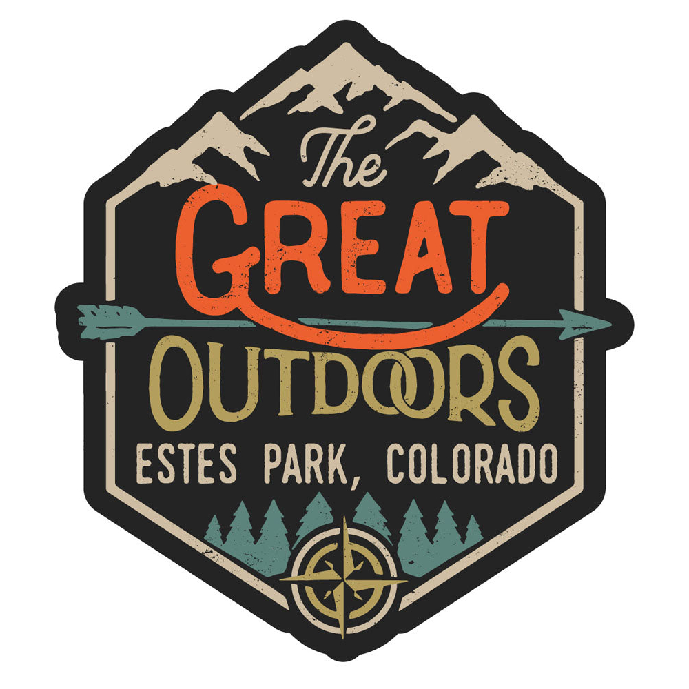 Estes Park Colorado Souvenir Decorative Stickers (Choose Theme And Size) - 4-Pack, 4-Inch, Great Outdoors