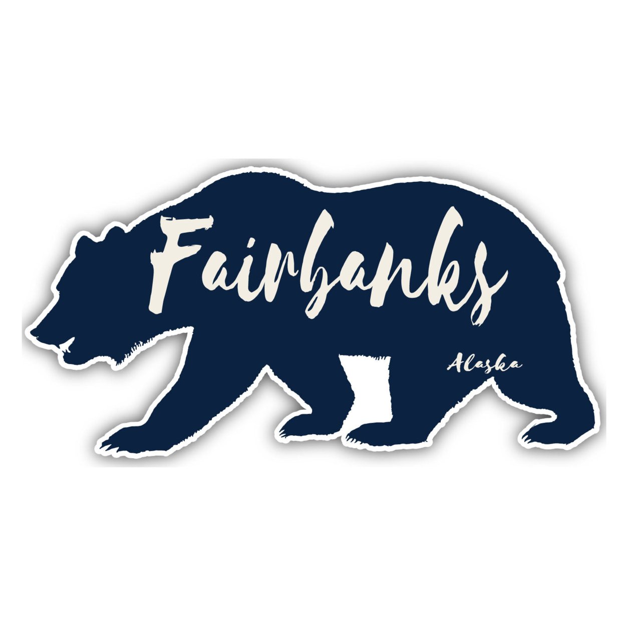 Fairbanks Alaska Souvenir Decorative Stickers (Choose Theme And Size) - Single Unit, 4-Inch, Bear