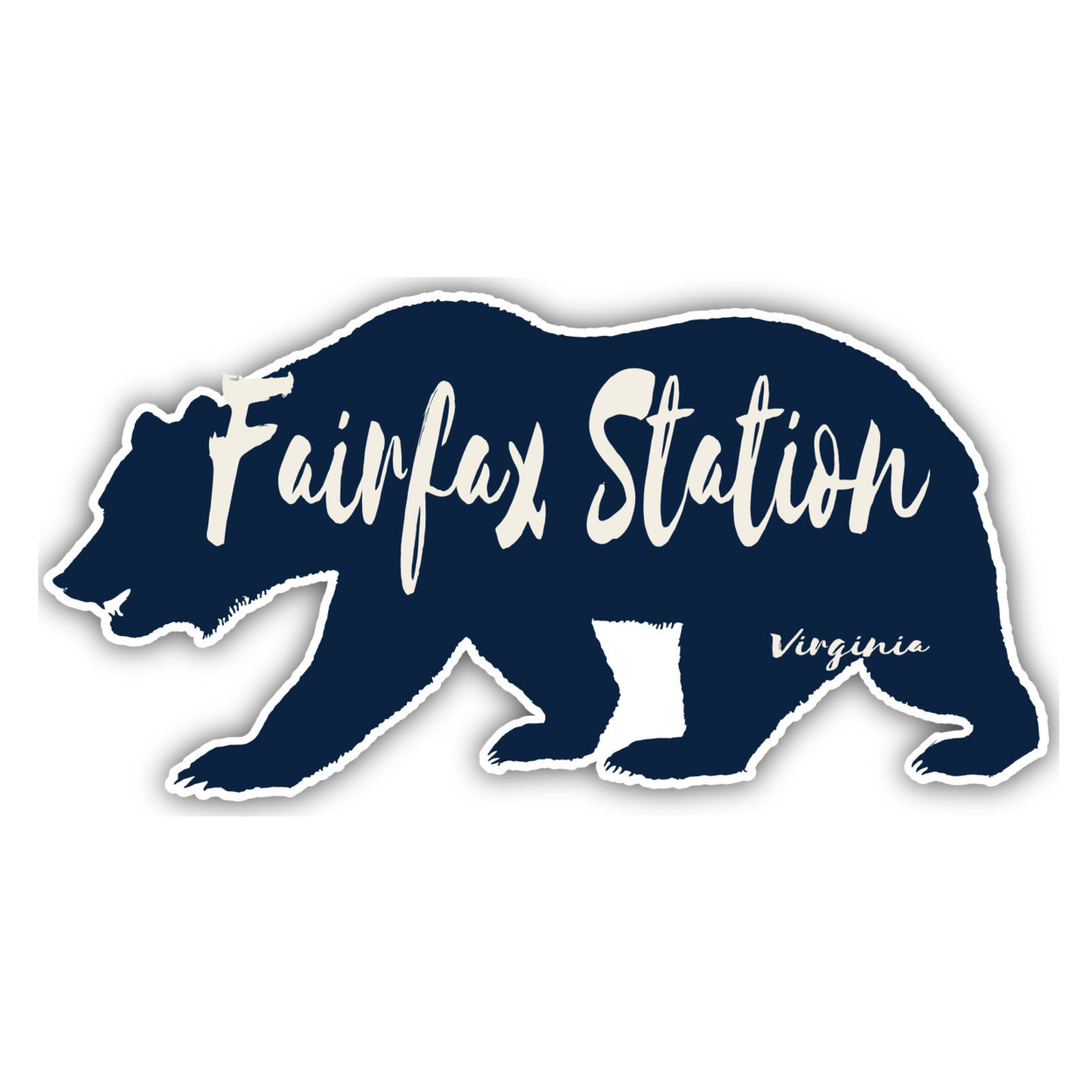 Fairfax Station Virginia Souvenir Decorative Stickers (Choose Theme And Size) - Single Unit, 8-Inch, Bear
