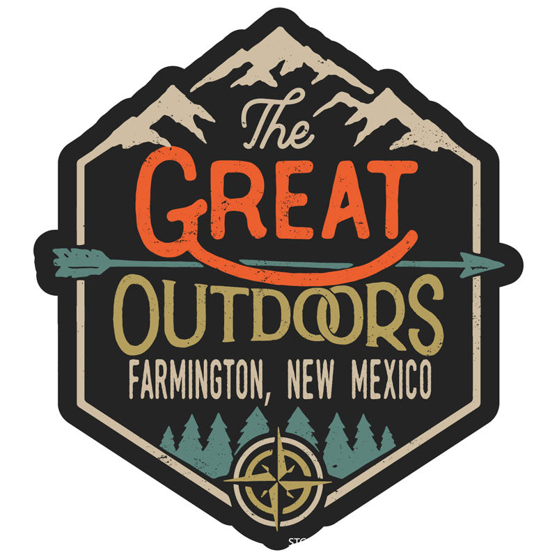 Farmington New Mexico Souvenir Decorative Stickers (Choose Theme And Size) - 4-Pack, 10-Inch, Great Outdoors