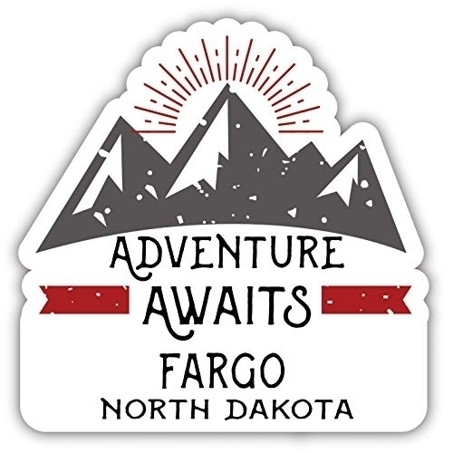 Fargo North Dakota Souvenir Decorative Stickers (Choose Theme And Size) - 4-Pack, 6-Inch, Adventures Awaits