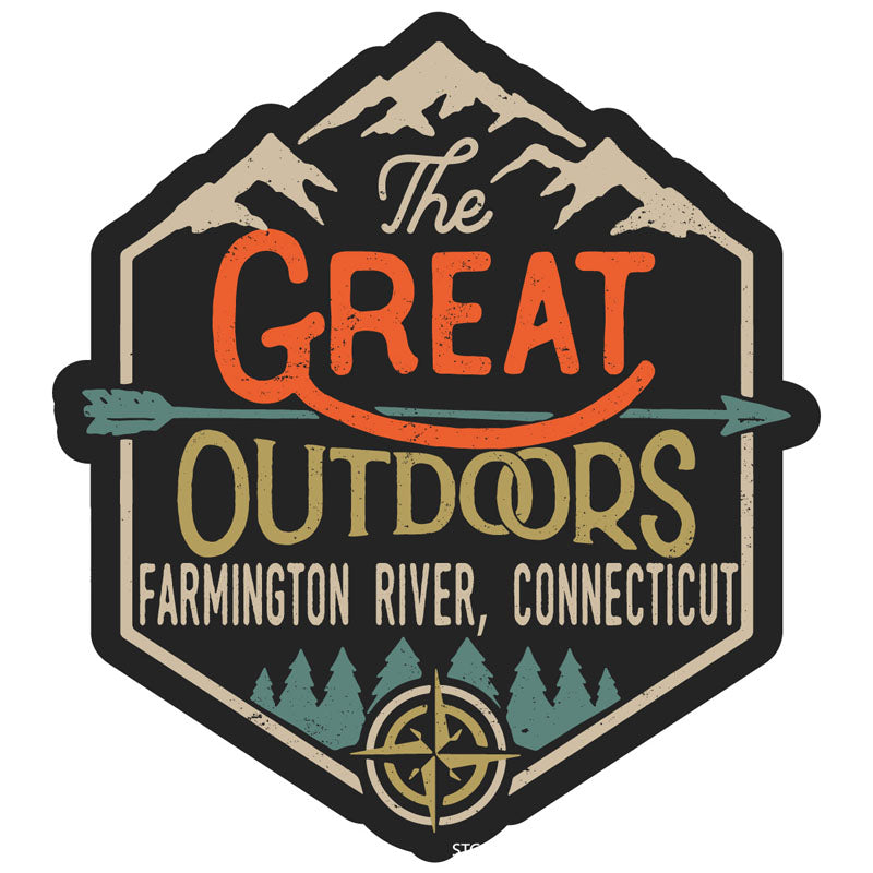 Farmington River Connecticut Souvenir Decorative Stickers (Choose Theme And Size) - 4-Pack, 2-Inch, Great Outdoors