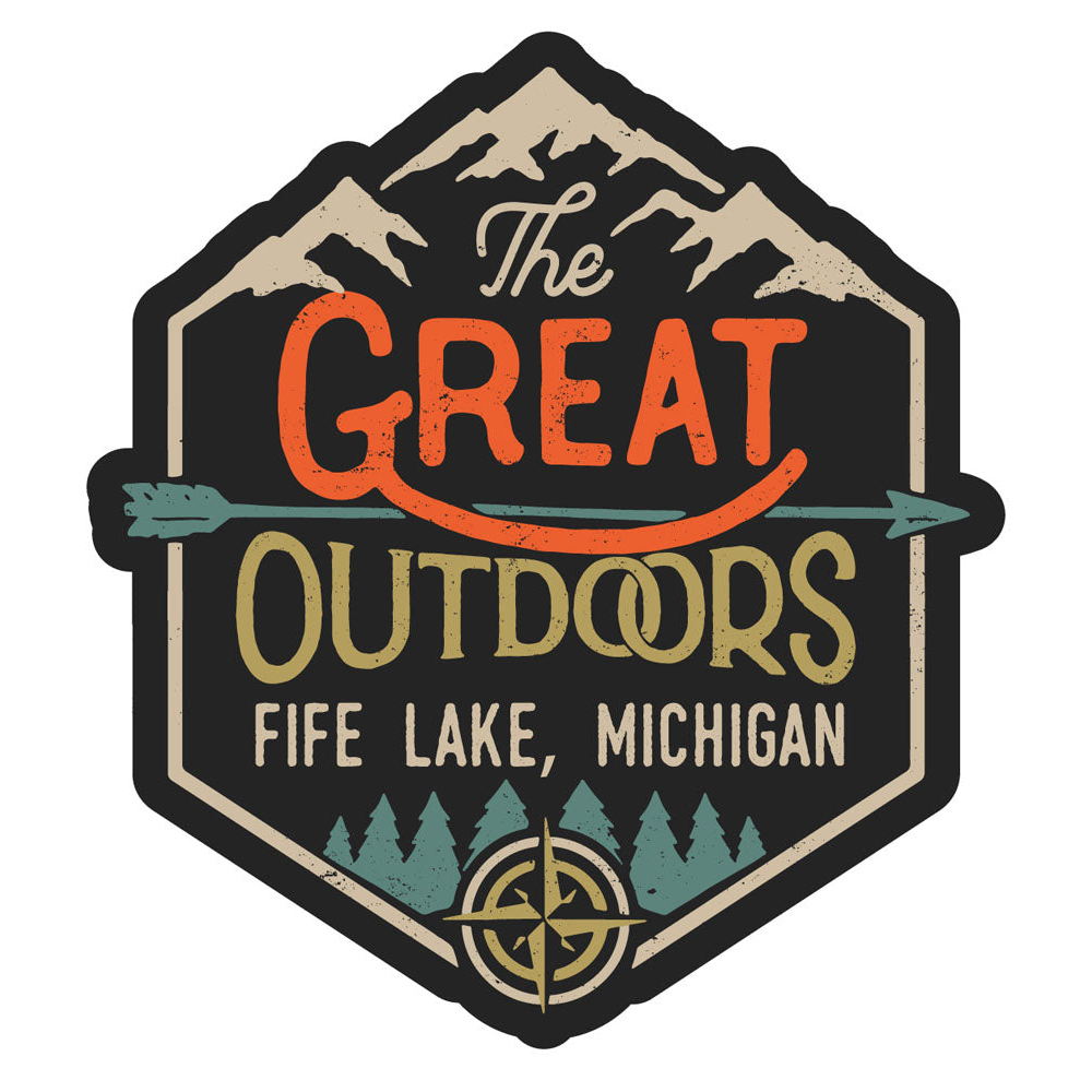 Fife Lake Michigan Souvenir Decorative Stickers (Choose Theme And Size) - Single Unit, 8-Inch, Great Outdoors