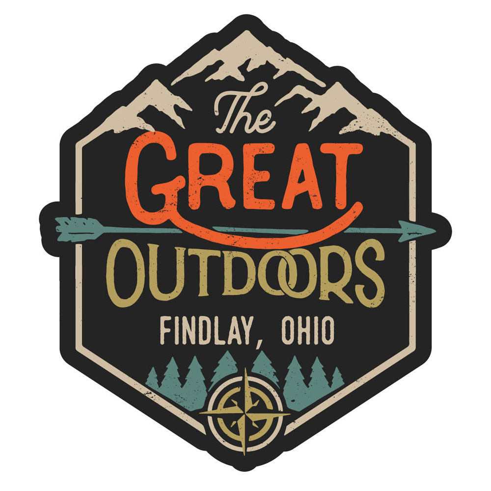 Findlay Ohio Souvenir Decorative Stickers (Choose Theme And Size) - Single Unit, 2-Inch, Great Outdoors