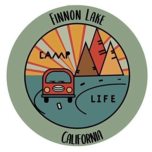 Finnon Lake California Souvenir Decorative Stickers (Choose Theme And Size) - 4-Pack, 8-Inch, Camp Life