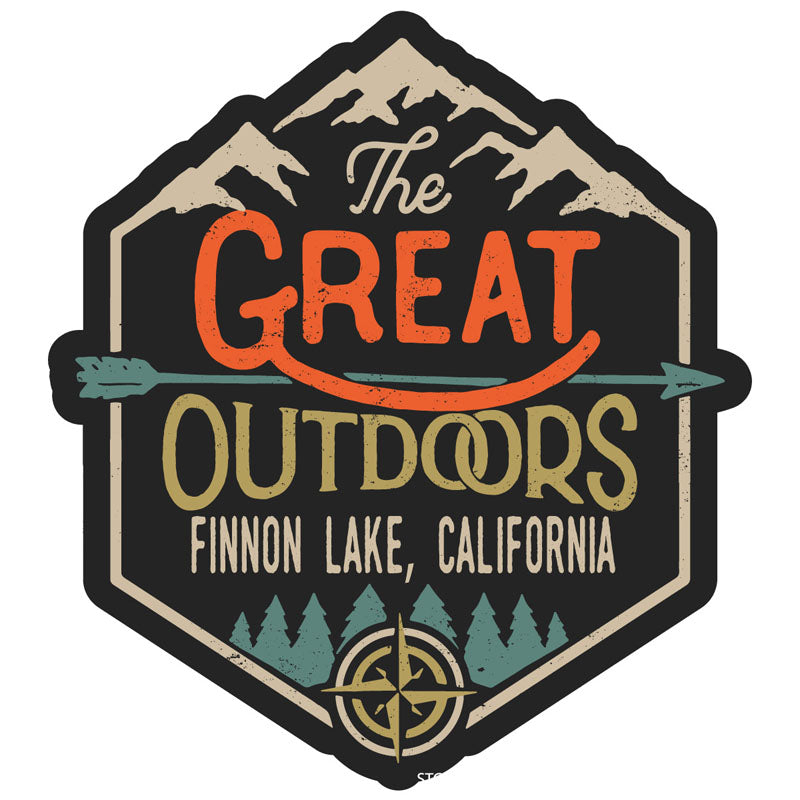 Finnon Lake California Souvenir Decorative Stickers (Choose Theme And Size) - 4-Pack, 6-Inch, Great Outdoors