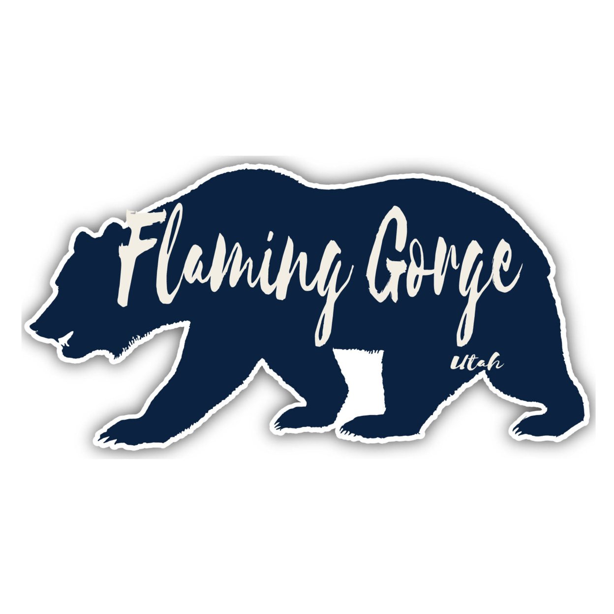 Flaming Gorge Utah Souvenir Decorative Stickers (Choose Theme And Size) - Single Unit, 2-Inch, Bear