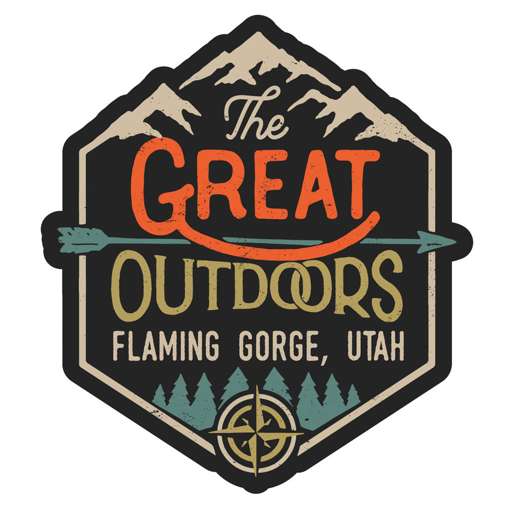 Flaming Gorge Utah Souvenir Decorative Stickers (Choose Theme And Size) - 4-Pack, 4-Inch, Great Outdoors