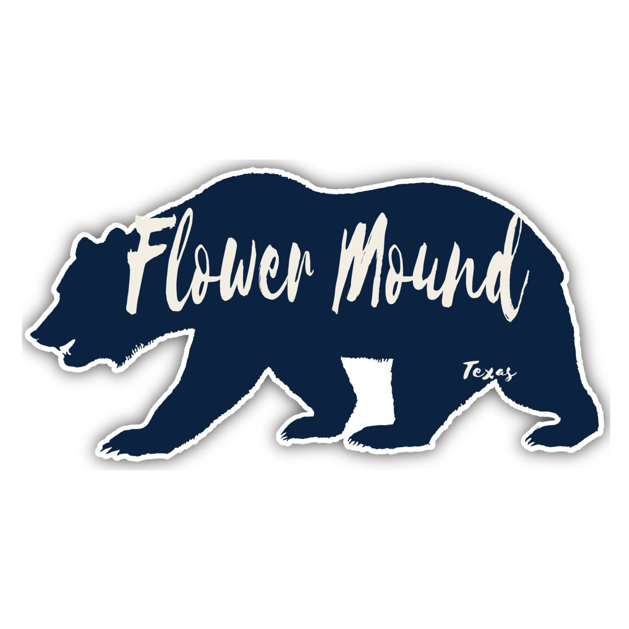 Flower Mound Texas Souvenir Decorative Stickers (Choose Theme And Size) - Single Unit, 8-Inch, Bear