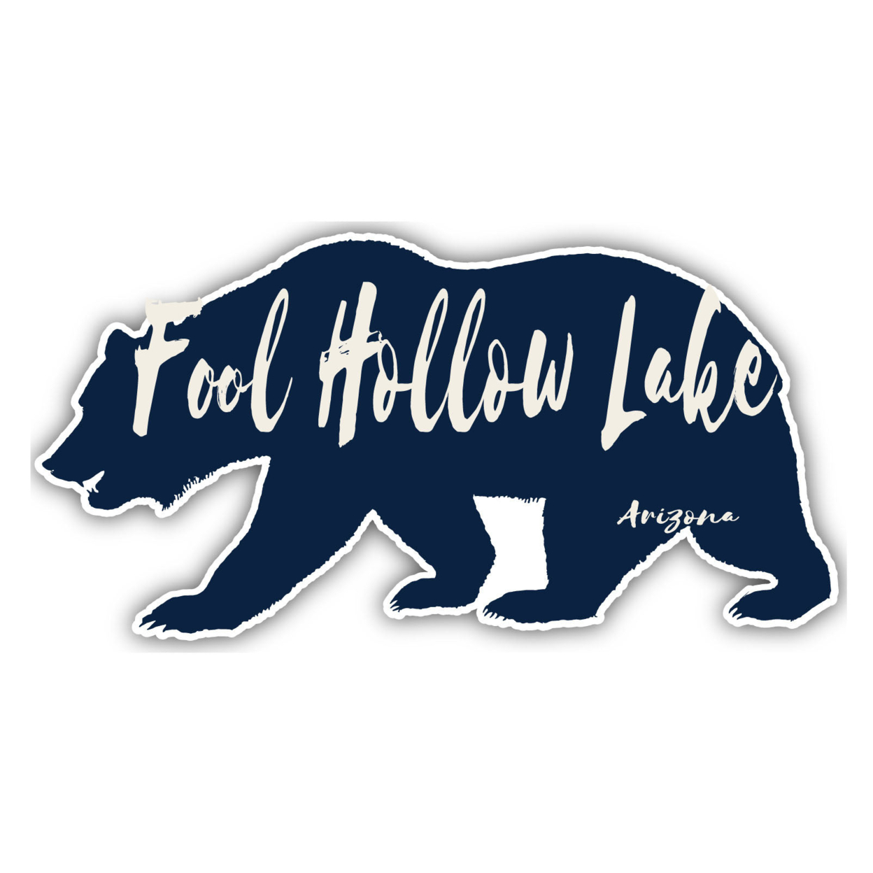 Fool Hollow Lake Arizona Souvenir Decorative Stickers (Choose Theme And Size) - 4-Pack, 2-Inch, Bear