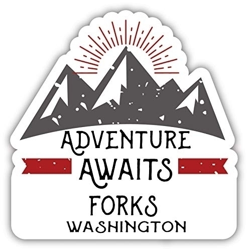 Forks Washington Souvenir Decorative Stickers (Choose Theme And Size) - Single Unit, 10-Inch, Adventures Awaits