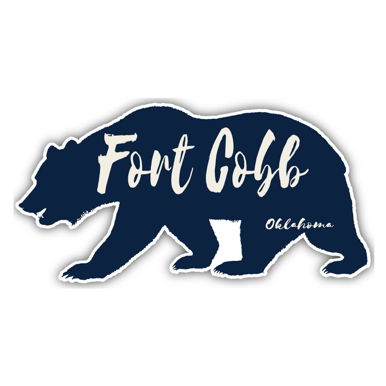 Fort Cobb Oklahoma Souvenir Decorative Stickers (Choose Theme And Size) - 4-Pack, 10-Inch, Bear