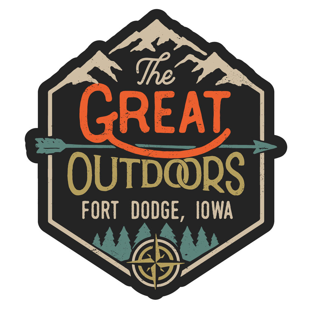 Fort Dodge Iowa Souvenir Decorative Stickers (Choose Theme And Size) - Single Unit, 2-Inch, Great Outdoors