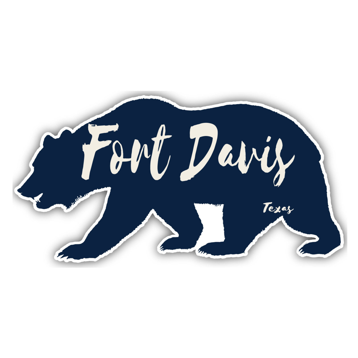 Fort Davis Texas Souvenir Decorative Stickers (Choose Theme And Size) - 4-Pack, 2-Inch, Bear