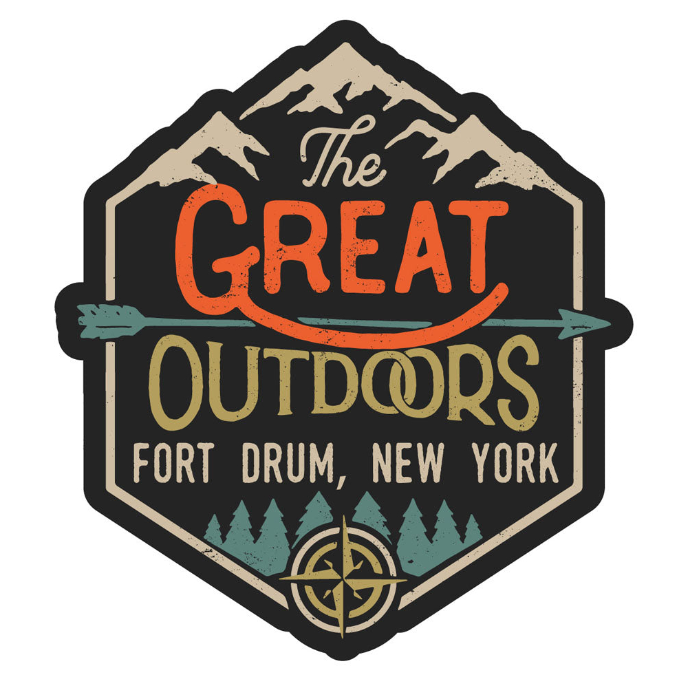 Fort Drum New York Souvenir Decorative Stickers (Choose Theme And Size) - Single Unit, 4-Inch, Great Outdoors