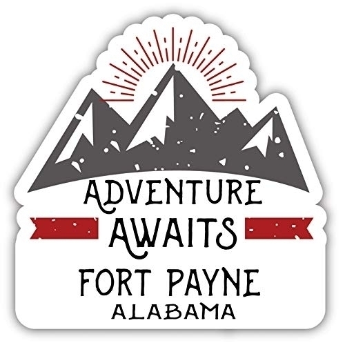 Fort Payne Alabama Souvenir Decorative Stickers (Choose Theme And Size) - 4-Pack, 2-Inch, Adventures Awaits