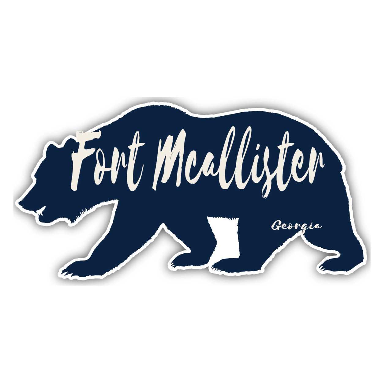 Fort McAllister Georgia Souvenir Decorative Stickers (Choose Theme And Size) - Single Unit, 10-Inch, Bear