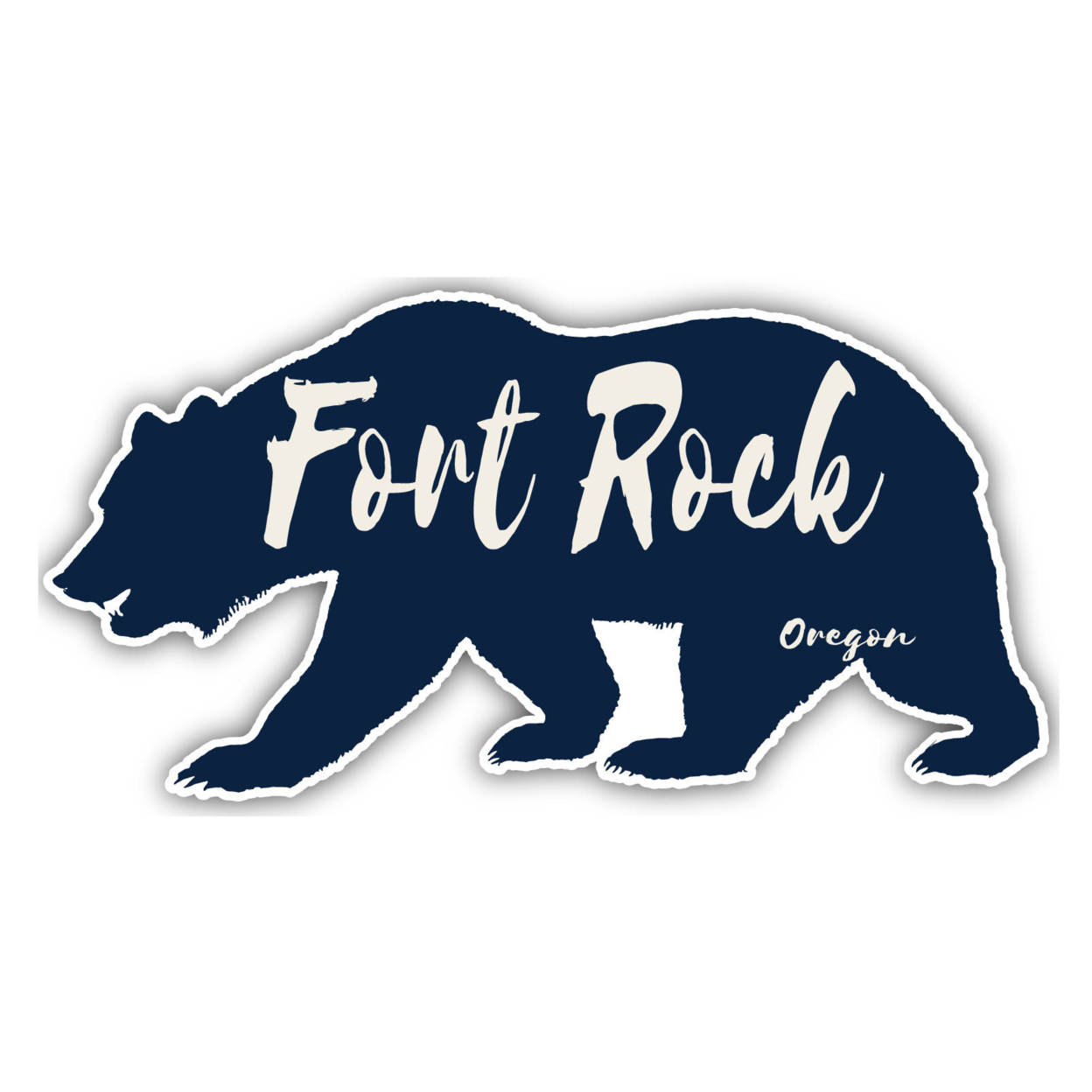 Fort Rock Oregon Souvenir Decorative Stickers (Choose Theme And Size) - Single Unit, 12-Inch, Bear