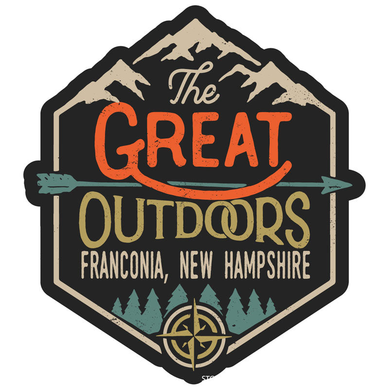Franconia New Hampshire Souvenir Decorative Stickers (Choose Theme And Size) - Single Unit, 2-Inch, Great Outdoors