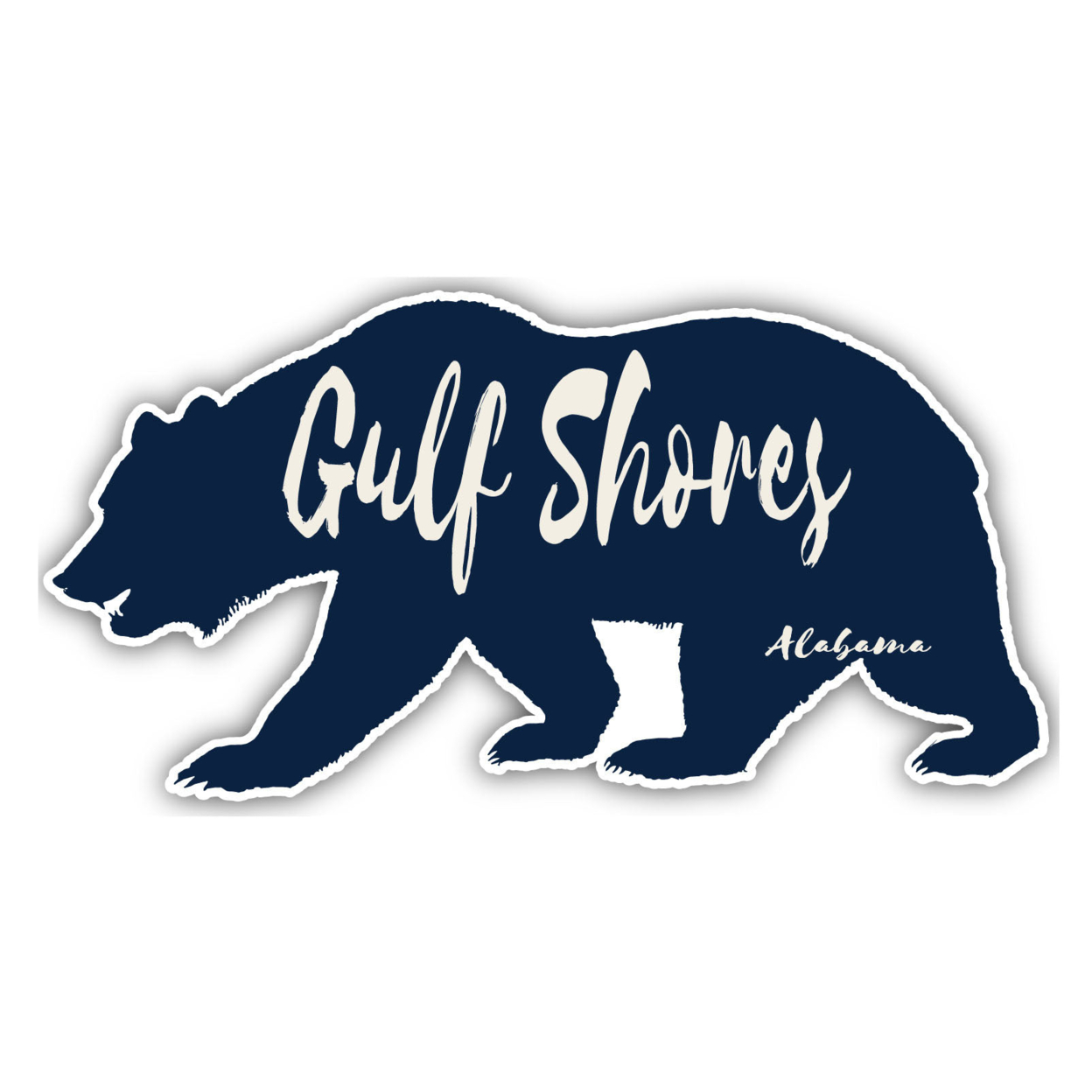 Gulf Shores Alabama Souvenir Decorative Stickers (Choose Theme And Size) - 4-Pack, 2-Inch, Camp Life