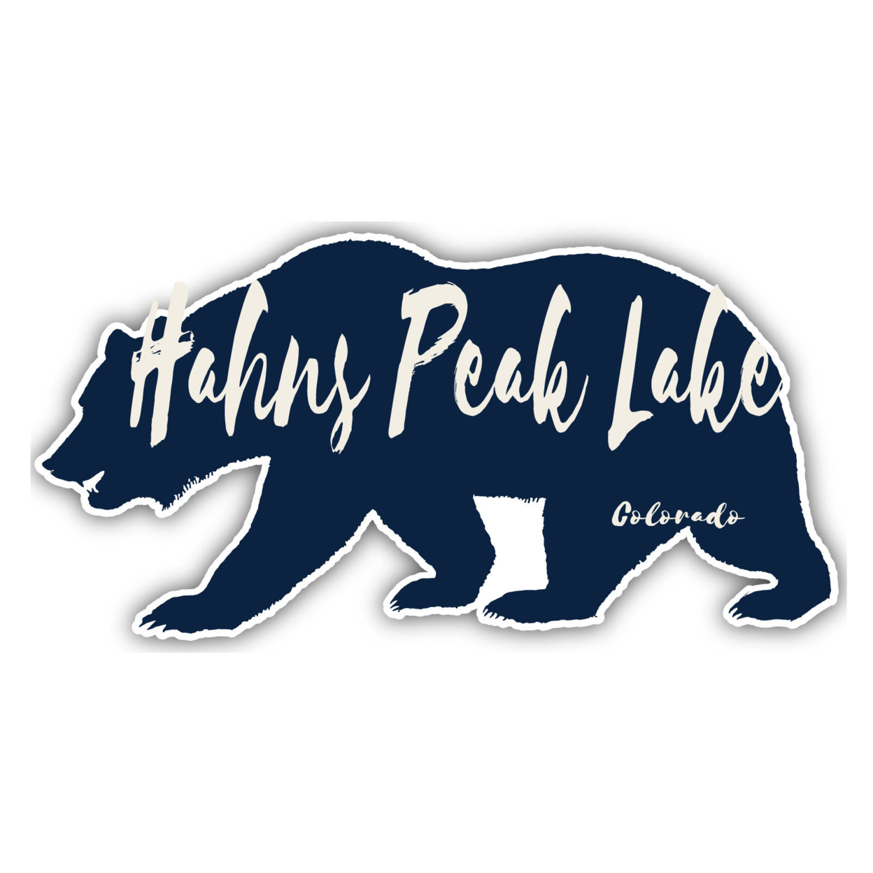 Hahns Peak Lake Colorado Souvenir Decorative Stickers (Choose Theme And Size) - Single Unit, 6-Inch, Bear