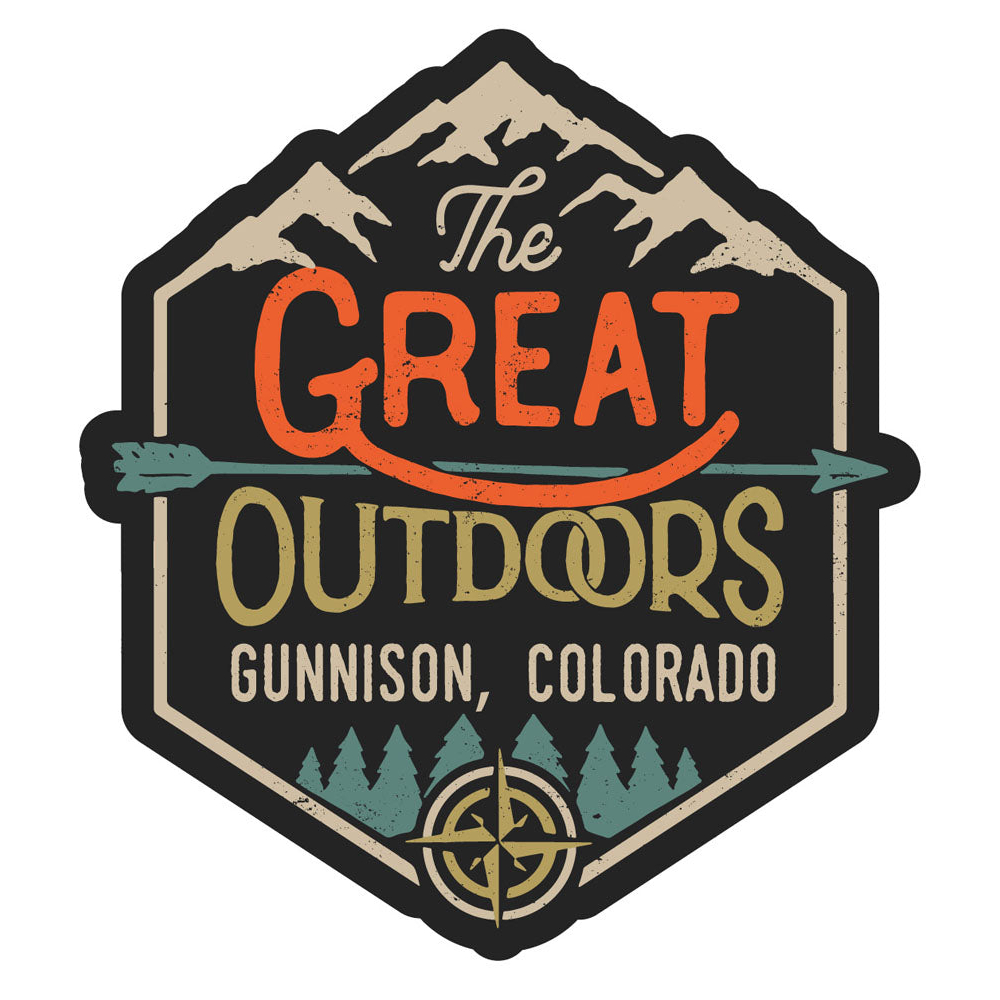 Gunnison Colorado Souvenir Decorative Stickers (Choose Theme And Size) - Single Unit, 4-Inch, Great Outdoors