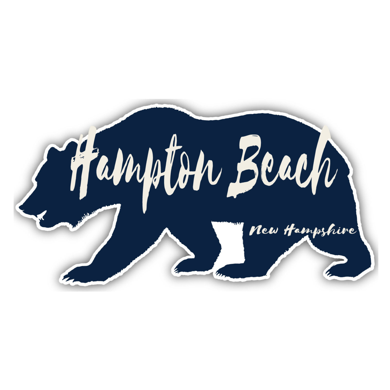 Hampton Beach New Hampshire Souvenir Decorative Stickers (Choose Theme And Size) - Single Unit, 2-Inch, Bear