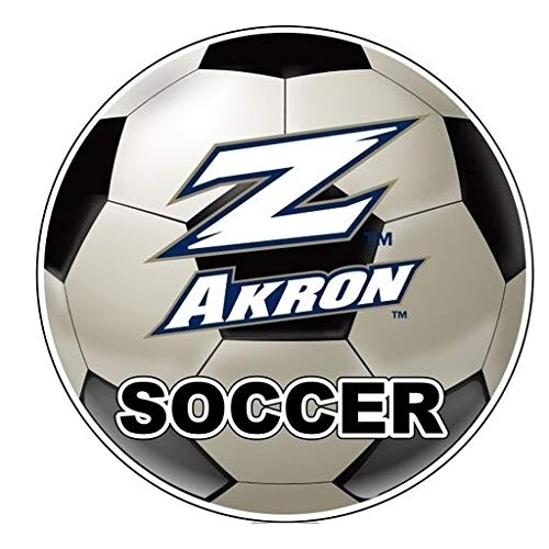 Akron Zips 4-Inch Round Vinyl Decal Sticker - Soccer