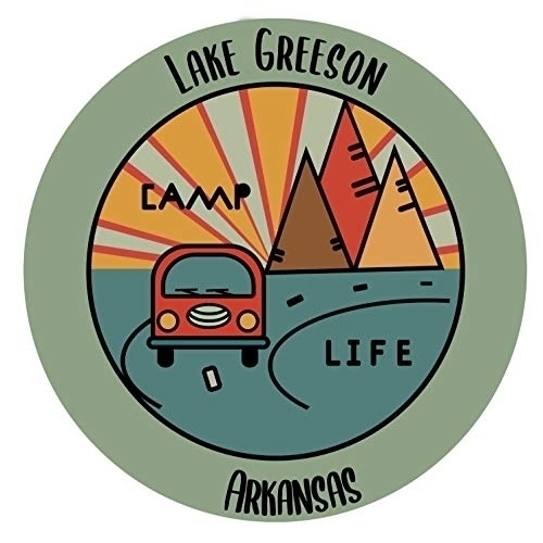 Lake Greeson Arkansas Souvenir Decorative Stickers (Choose Theme And Size) - 2-Inch, Camp Life