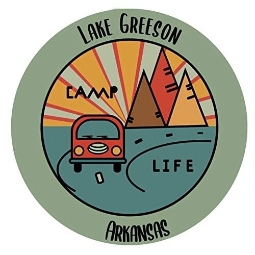 Lake Greeson Arkansas Souvenir Decorative Stickers (Choose Theme And Size) - 4-Inch, Camp Life