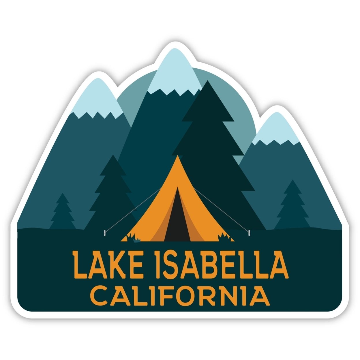 Lake Isabella California Souvenir Decorative Stickers (Choose Theme And Size) - 2-Inch, Tent