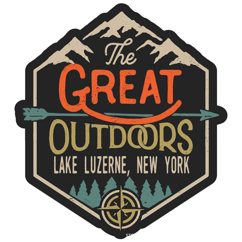 Lake Luzerne New York Souvenir Decorative Stickers (Choose Theme And Size) - 4-Inch, Great Outdoors