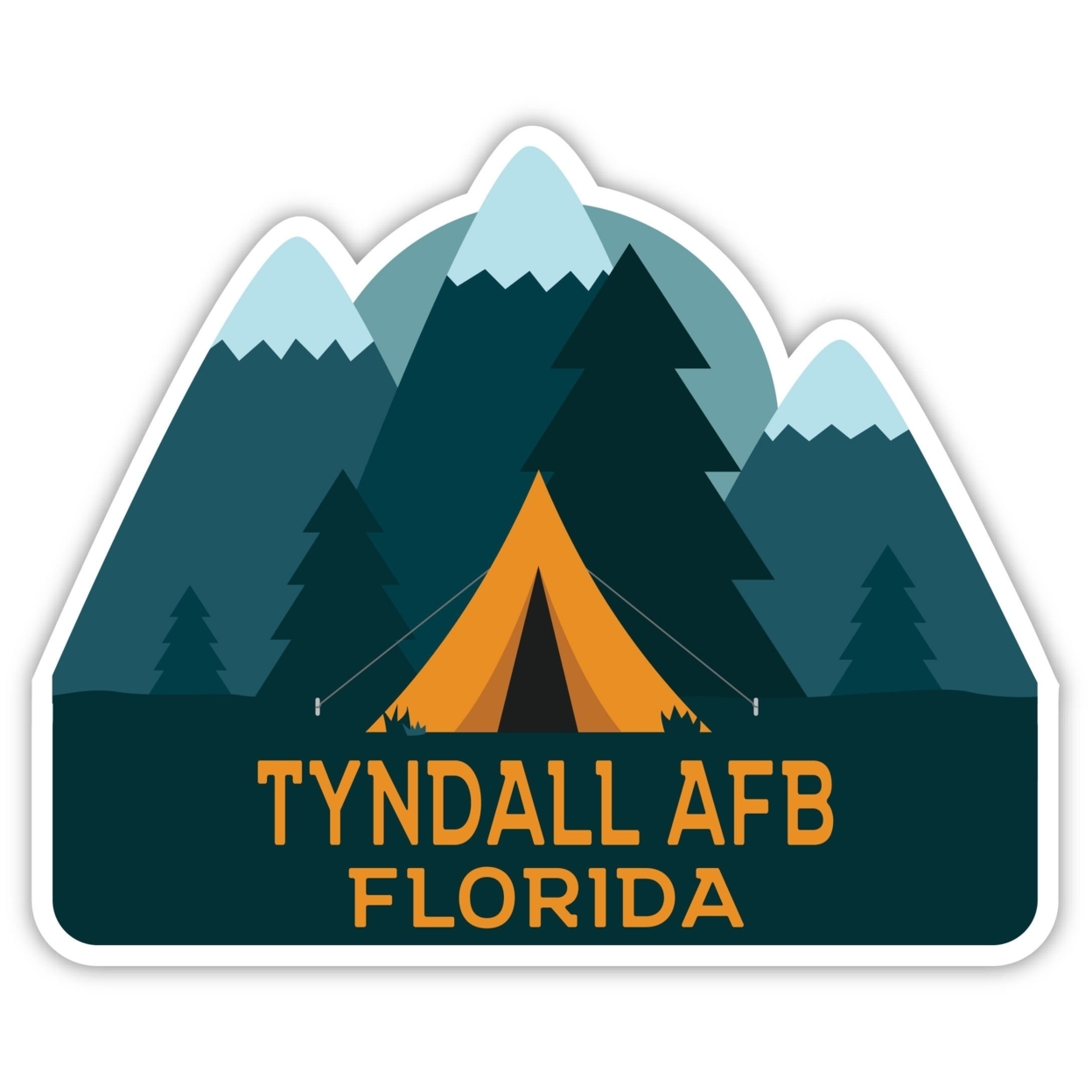 Tyndall AFB Florida Souvenir Decorative Stickers (Choose Theme And Size) - Single Unit, 2-Inch, Tent