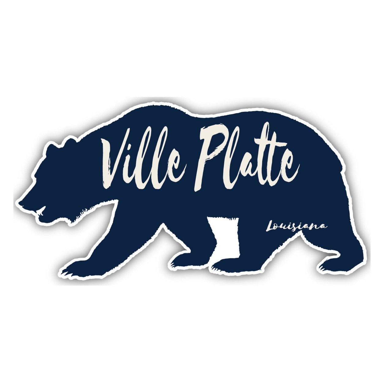 Ville Platte Louisiana Souvenir Decorative Stickers (Choose Theme And Size) - Single Unit, 4-Inch, Bear
