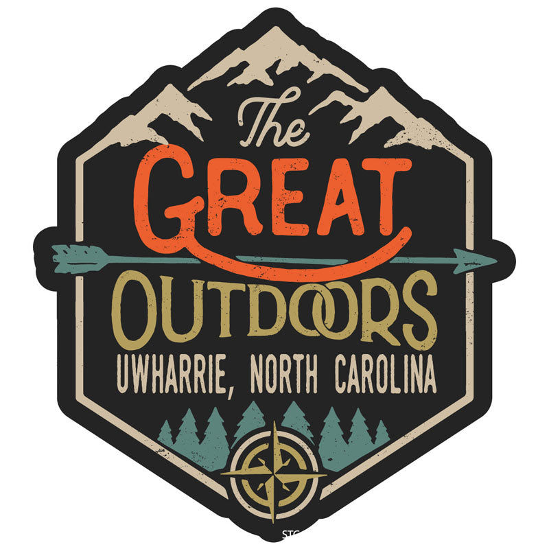 Uwharrie North Carolina Souvenir Decorative Stickers (Choose Theme And Size) - Single Unit, 4-Inch, Great Outdoors