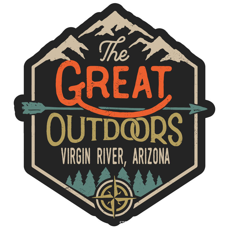 Virgin River Arizona Souvenir Decorative Stickers (Choose Theme And Size) - Single Unit, 4-Inch, Great Outdoors