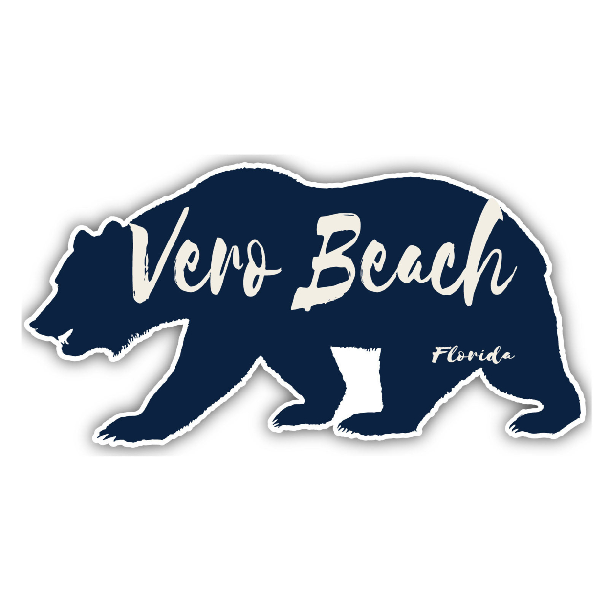Vero Beach Florida Souvenir Decorative Stickers (Choose Theme And Size) - Single Unit, 4-Inch, Bear