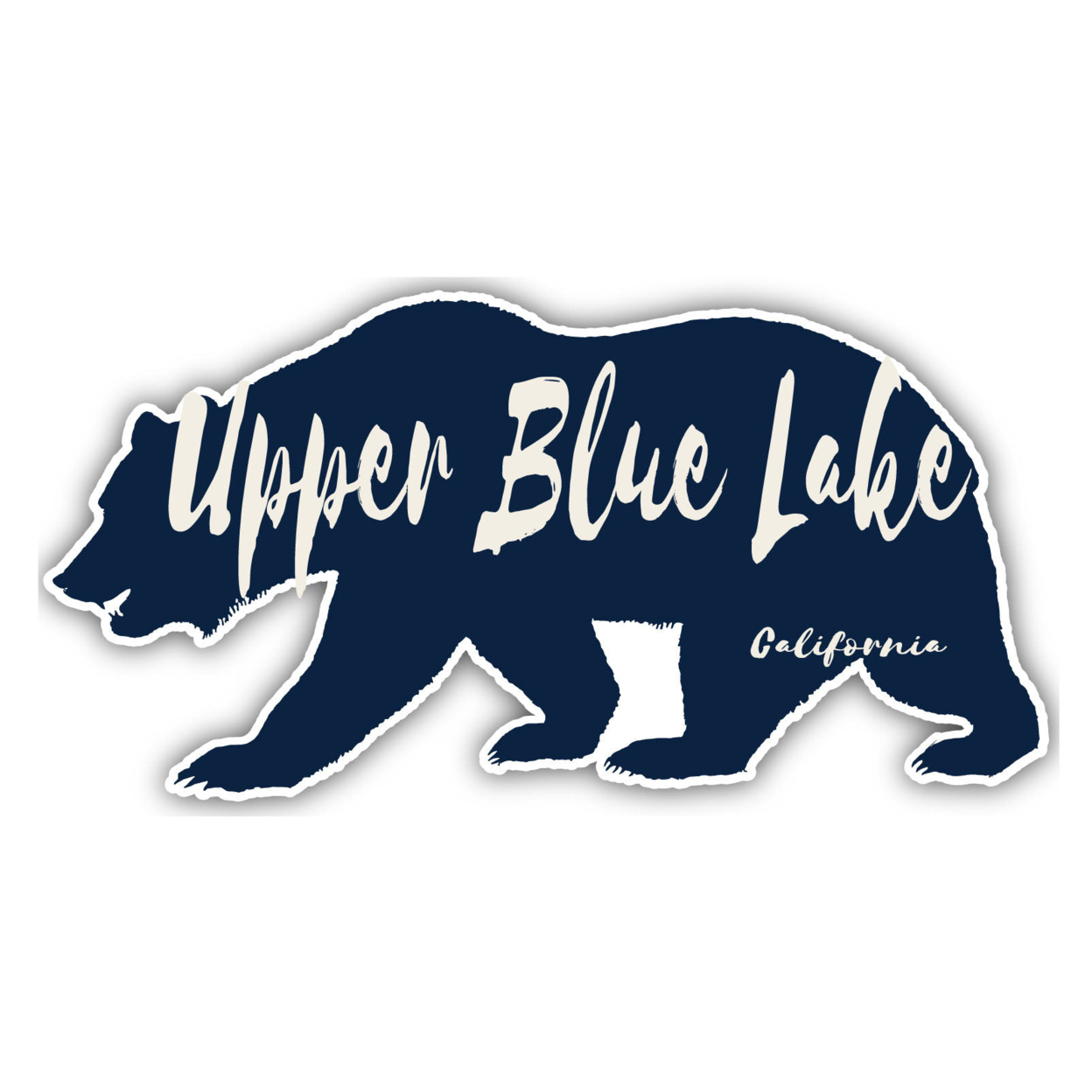 Upper Blue Lake California Souvenir Decorative Stickers (Choose Theme And Size) - Single Unit, 2-Inch, Bear