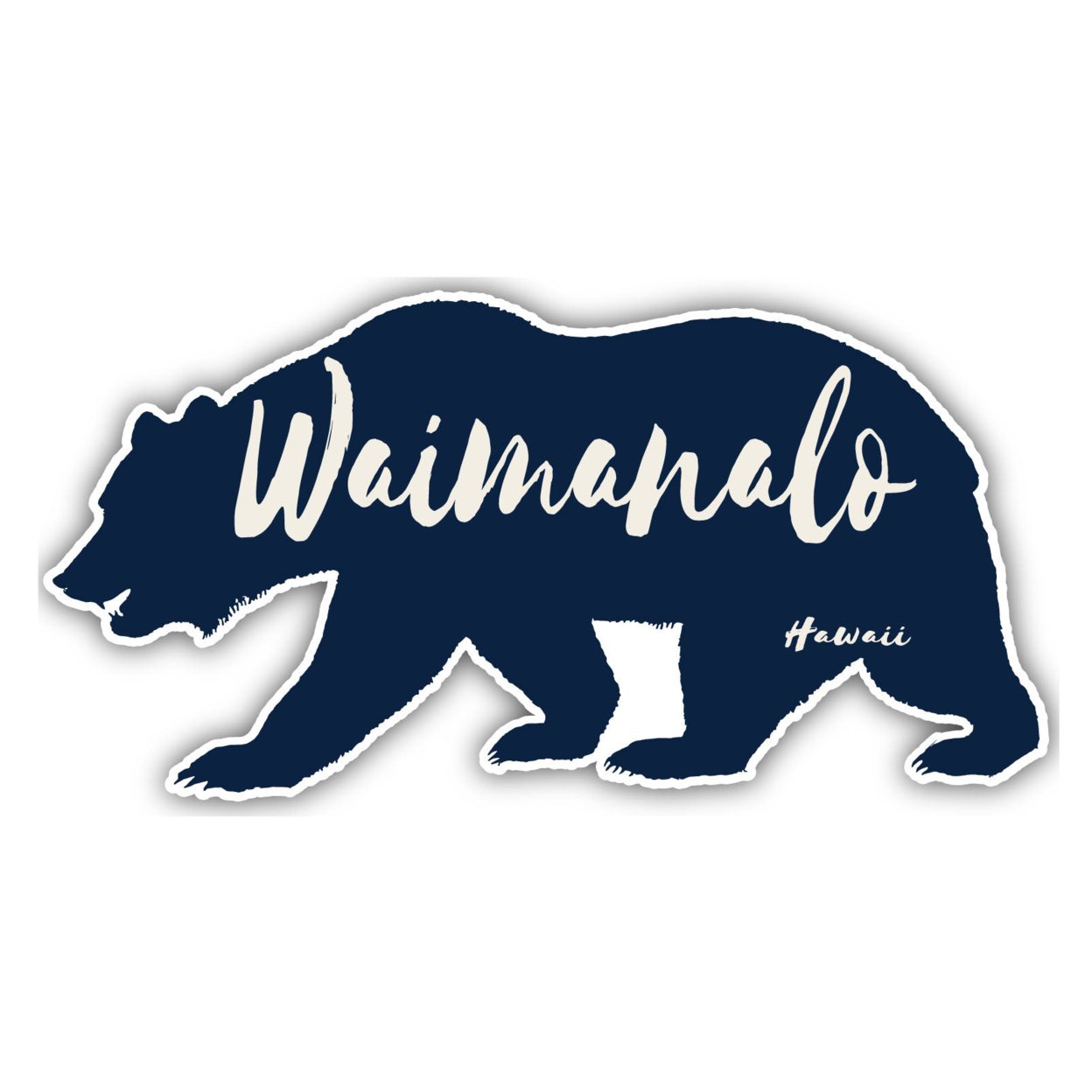Waimanalo Hawaii Souvenir Decorative Stickers (Choose Theme And Size) - Single Unit, 4-Inch, Bear