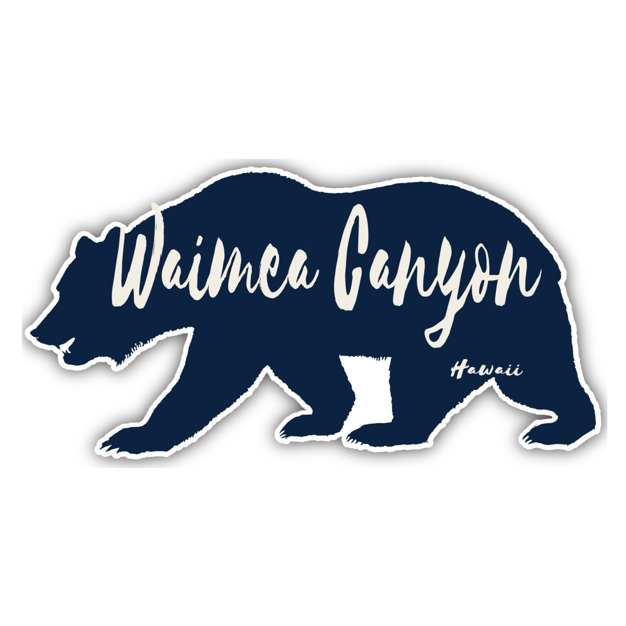 Waimea Canyon Hawaii Souvenir Decorative Stickers (Choose Theme And Size) - Single Unit, 4-Inch, Bear
