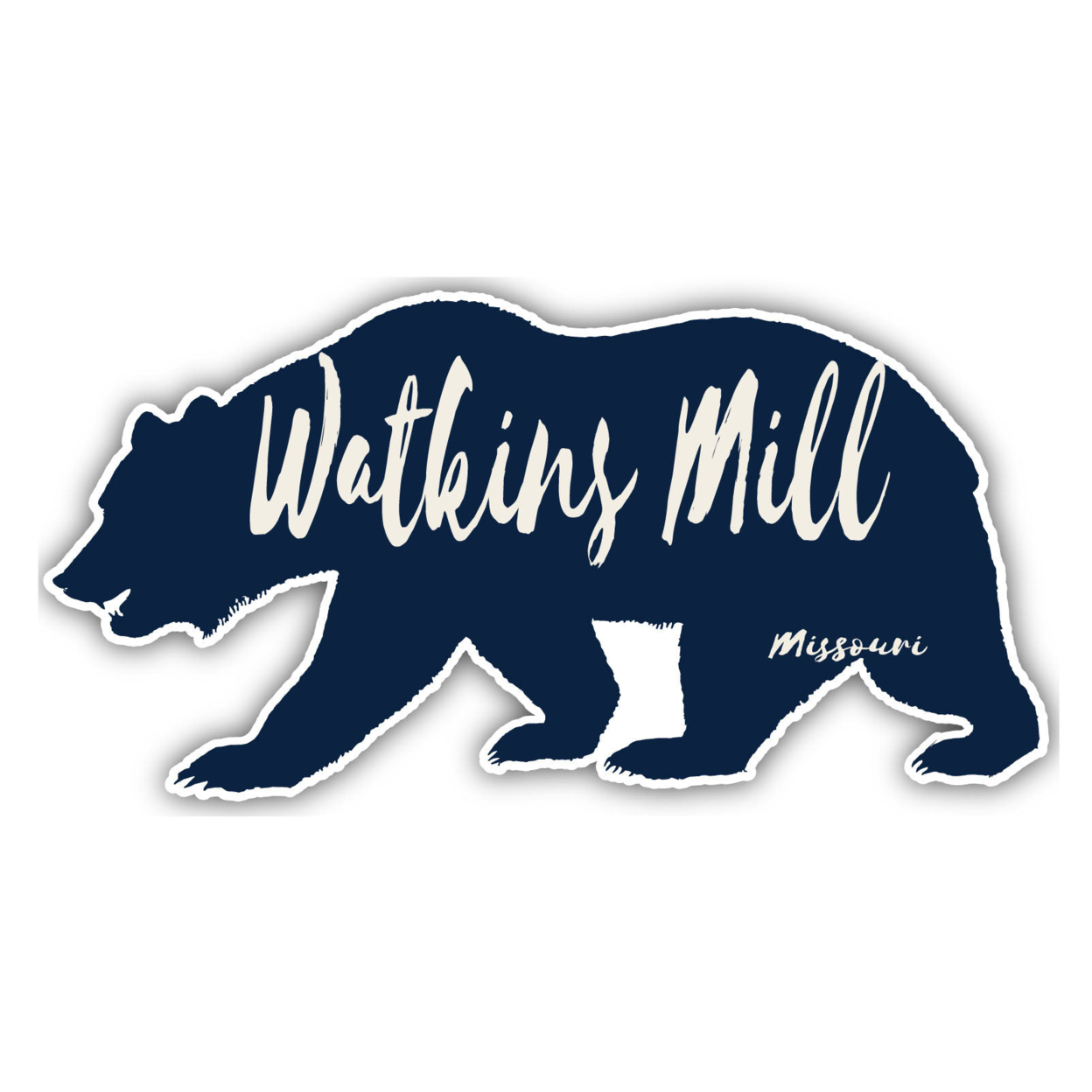 Watkins Mill Missouri Souvenir Decorative Stickers (Choose Theme And Size) - Single Unit, 4-Inch, Bear