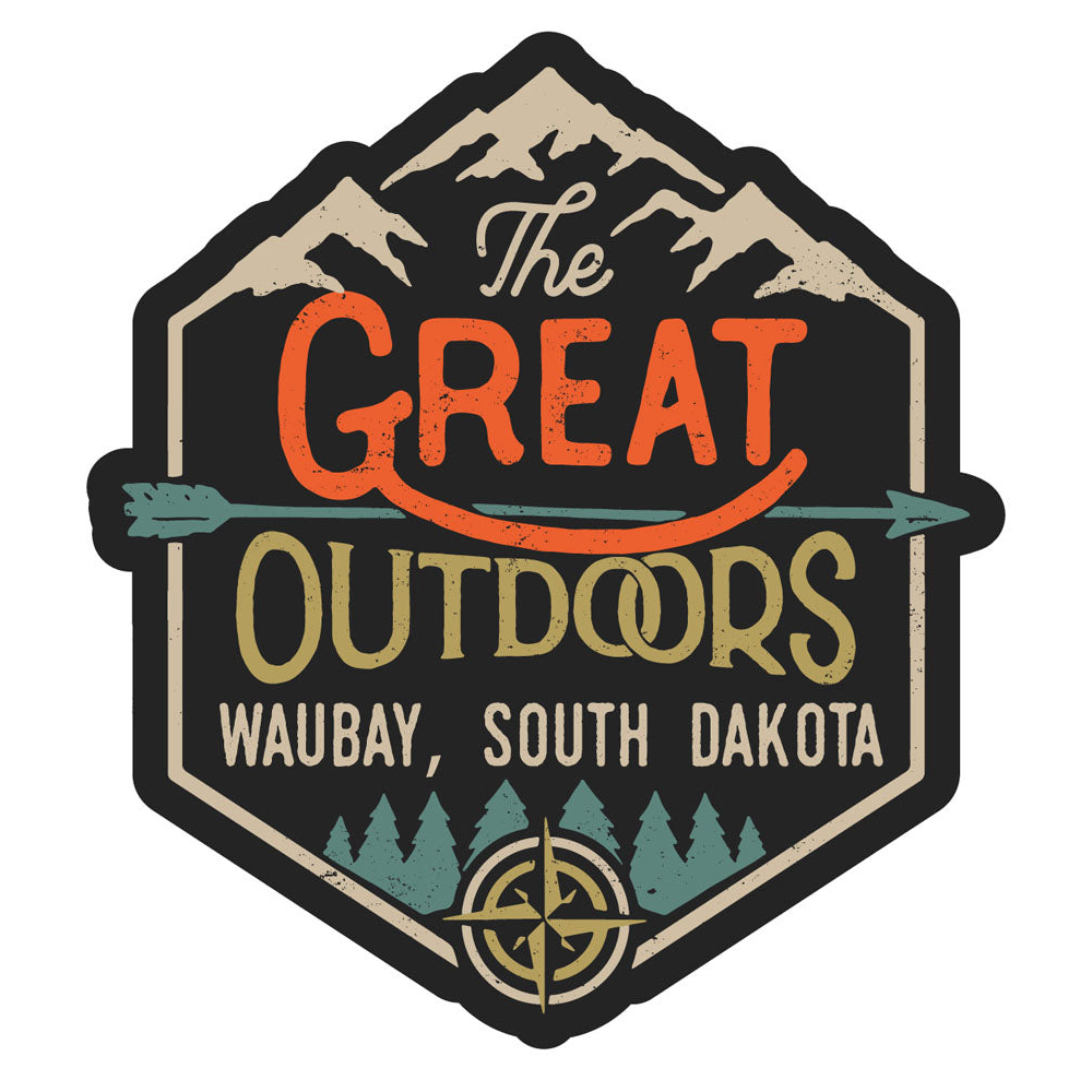 Waubay South Dakota Souvenir Decorative Stickers (Choose Theme And Size) - Single Unit, 2-Inch, Great Outdoors